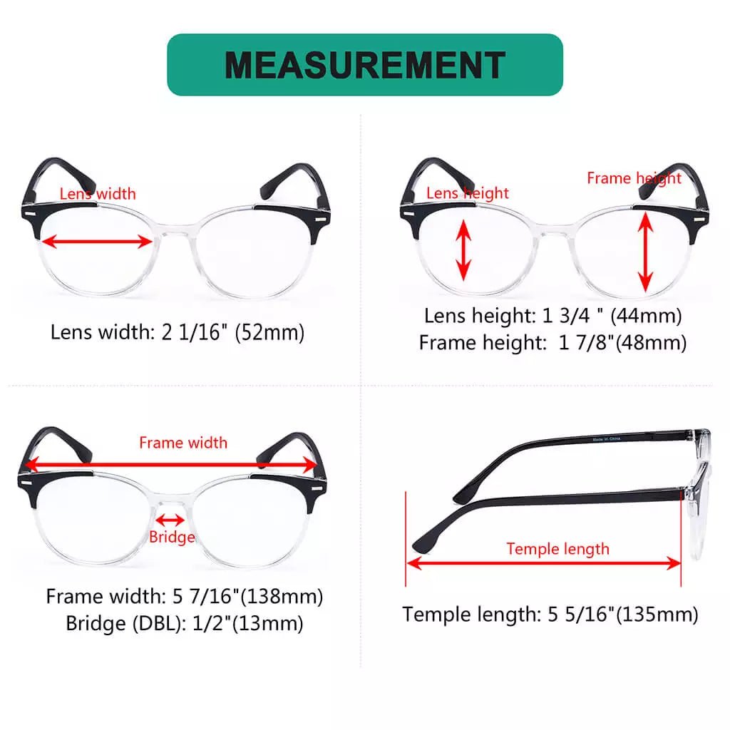 12 Pack Fashion Design Round Frame Reading Glasses R9002Ceyekeeper.com