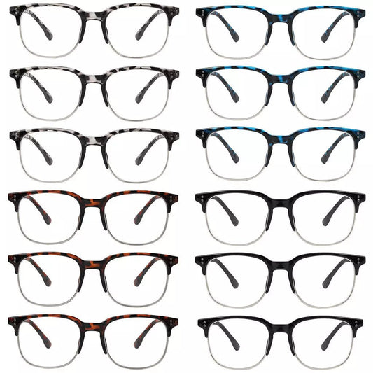 12 Pack Half Rim Pattern Design Reading Glasses R9114eyekeeper.com