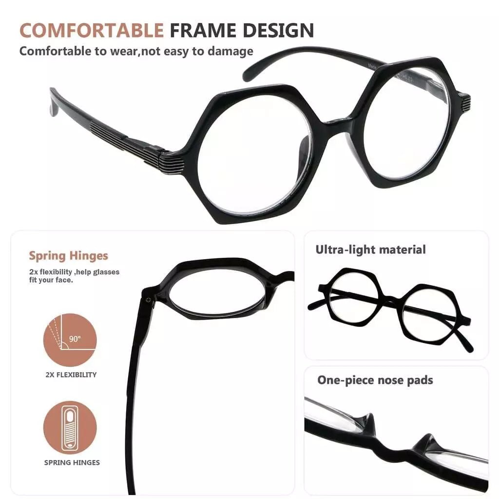 12 Pack Irregular Hexagon Reading Glasses Small Readers R2009eyekeeper.com