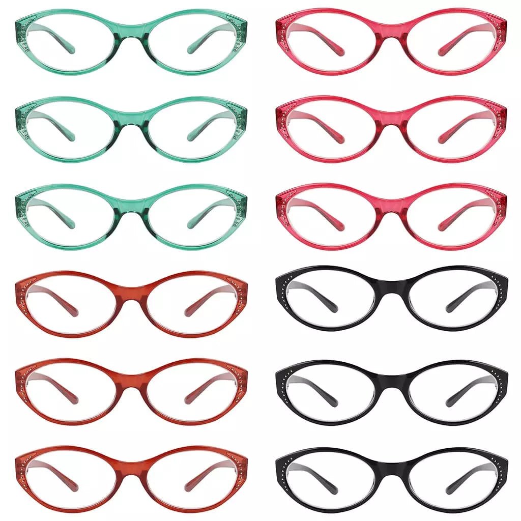 12 Pack Oval Readers Classic Stylish Reading Glasses R2036eyekeeper.com