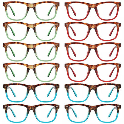 12 Pack Pattern Design Reading Glasses Square Readers R080Deyekeeper.com