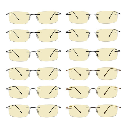 12 Pack Rimless Blue Light Reading Glasses for Women Computer Readers TMWK8eyekeeper.com