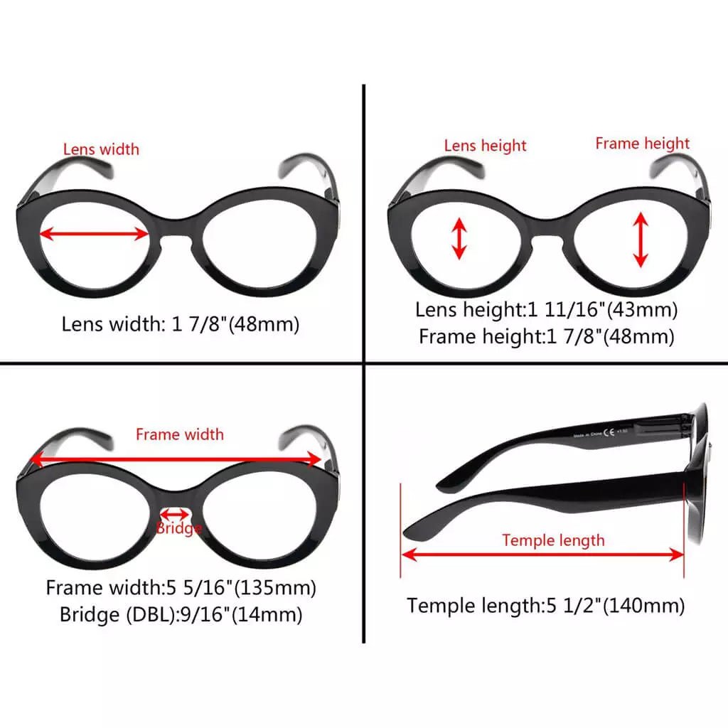 12 Pack Round Reading Glasses Stylish Readers R2004eyekeeper.com