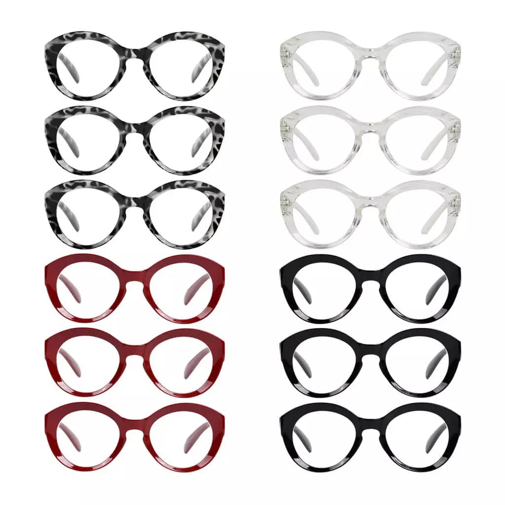 12 Pack Round Reading Glasses Stylish Readers R2004eyekeeper.com