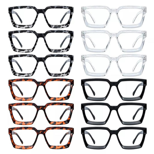 12 Pack Stylish Square Reading Glasses R2003eyekeeper.com
