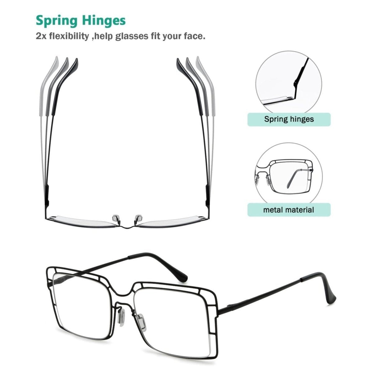 12 Pack Thin Metal Hollow Frame Reading Glasses R2301eyekeeper.com