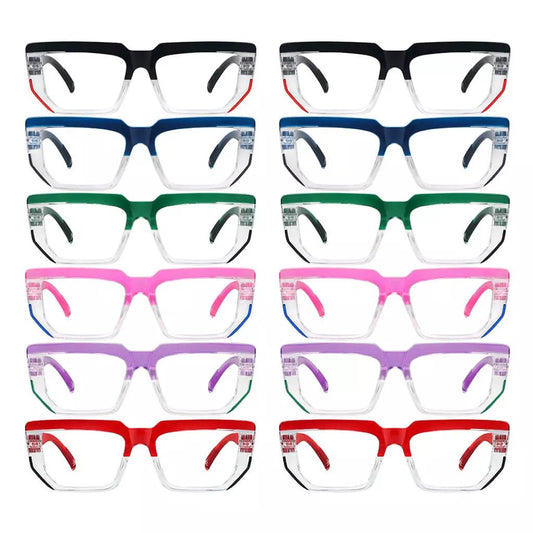 12 Pack Two Tone Design Reading Glasses with Spring Hinges R2204eyekeeper.com
