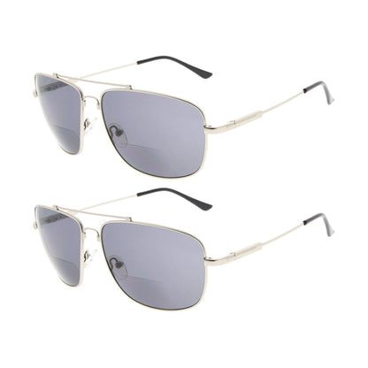 2 Pack Full Rim Bifocal Reading Sunglasses Readers SG1801eyekeeper.com