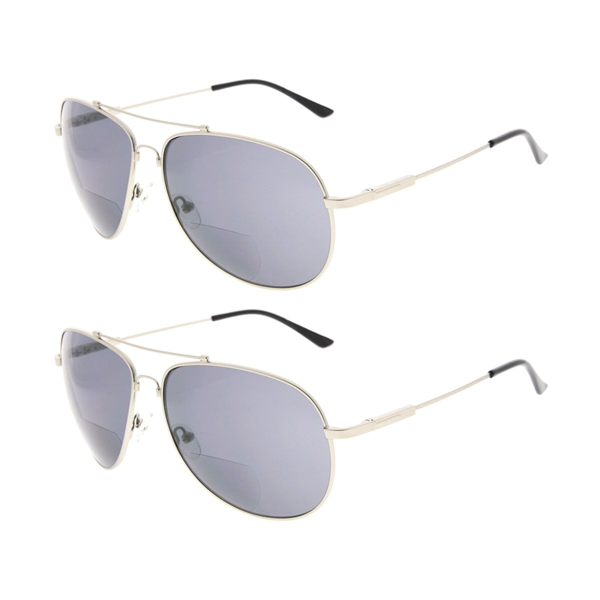 2 Pack Pilot Full Rim Bifocal Reading Sunglasses Chic Readers SG1802eyekeeper.com