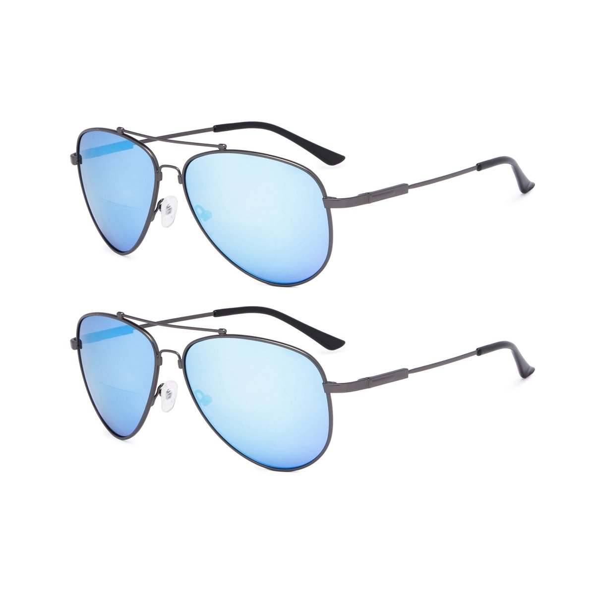 2 Pack Pilot Metal Bifocal Reading Sunglasses Chic Readers SG1804eyekeeper.com