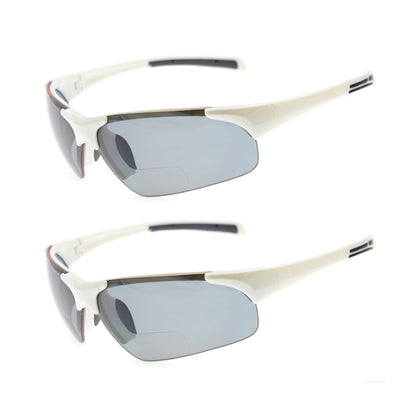 2 Pack TR90 Half - Rim Sport Bifocal Reading Sunglasses TH6186PGSGeyekeeper.com