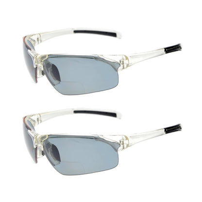 2 Pack TR90 Half - Rim Sport Bifocal Reading Sunglasses TH6186PGSGeyekeeper.com