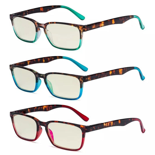 3 Pack Blue Light Filter Reading Glasses UVR898Deyekeeper.com