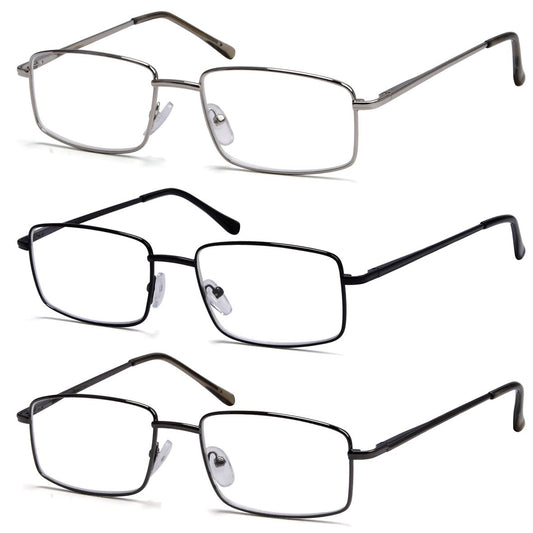 3er Pack Klassische Metallrahmen Lesebrille R15023