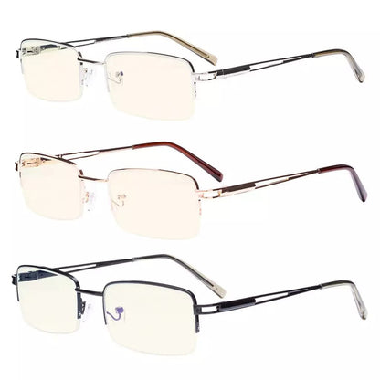 3 Pack Half - rim Blue Light Filter Reading Glasses UVR15014eyekeeper.com