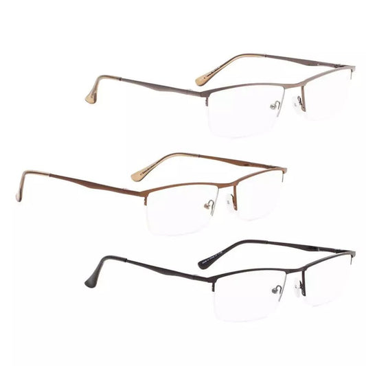 3 Pack Metal Half - rim Reading Glasses 3 - R1614eyekeeper.com