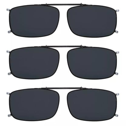 3 Pack Polarized Clip on Sunglasses with Spring Draw Bar C63 (54MMx34MM)eyekeeper.com