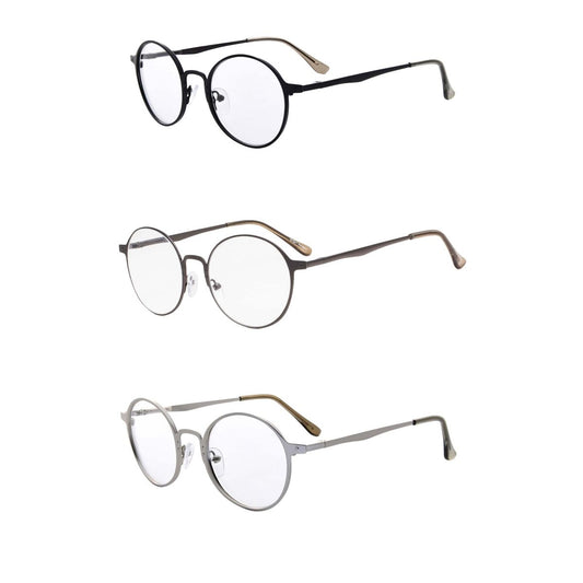 3er Pack Vintage Runde Lesebrille Frauen Lesebrille R15044