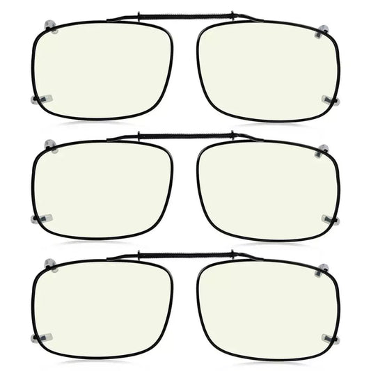 3 Pack Wide Clip on Blue Light Filter Glasses C60 (58MMx38MM)eyekeeper.com