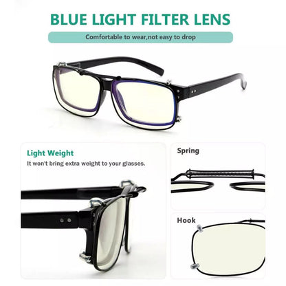 3 Pack Wide Clip on Blue Light Filter Glasses C60 (58MMx38MM)eyekeeper.com