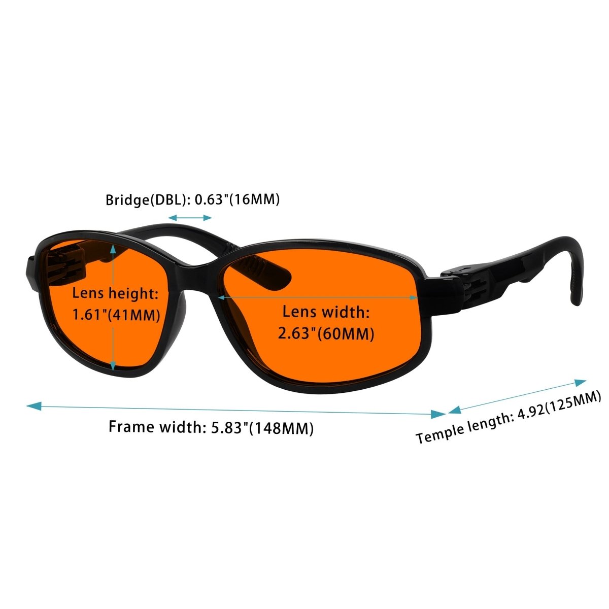 4 Pack 100% Blue Light Blocking Metalless Screwless Orange Amber Tinted Glasses N801BLeyekeeper.com