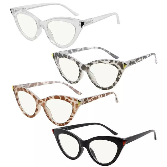 4 Pack Cat - eye Blue Light Filter Reading Glasses UV2103eyekeeper.com