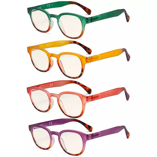 4 Pack Chic Blue Light Filter Reading Glasses UVR124Deyekeeper.com