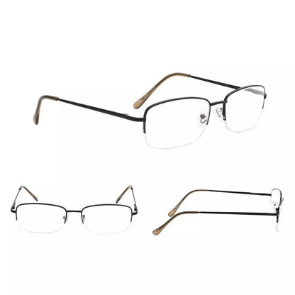 4 Pack Half - rim Metal Reading Glasses Include Sunglasses 3 - R15015eyekeeper.com