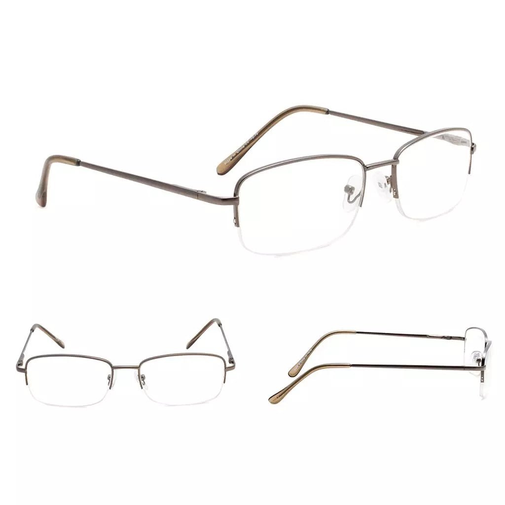 4 Pack Half - rim Metal Reading Glasses Include Sunglasses 3 - R15015eyekeeper.com