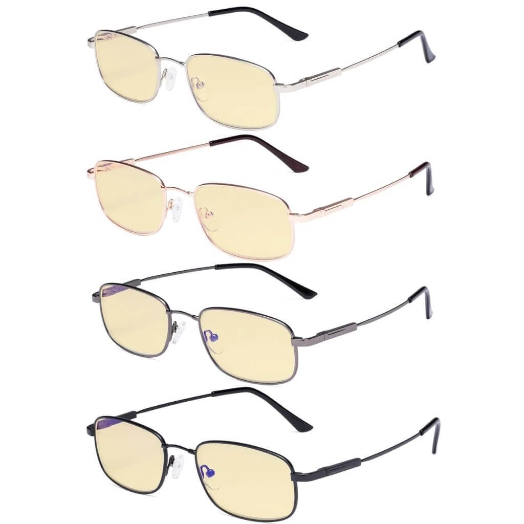 4 Pack Metal Blue Light Blocking Reading Glasses TMCG1703eyekeeper.com