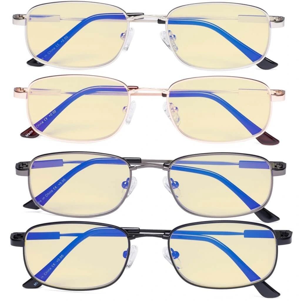 4 Pack Metal Blue Light Blocking Reading Glasses TMCG1703eyekeeper.com