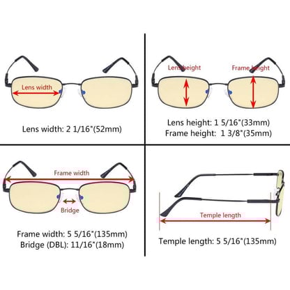4 Pack Metal Blue Light Blocking Reading Glasses TMCG1703eyekeeper.com