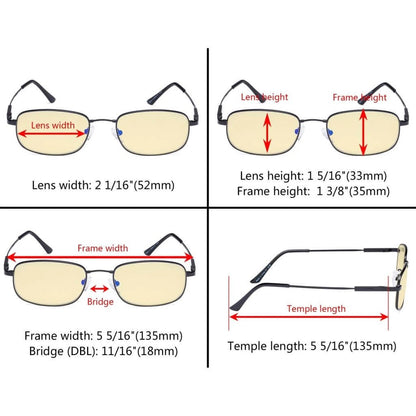 4 Pack Metal Blue Light Blocking Reading Glasses TMCG1703eyekeeper.com