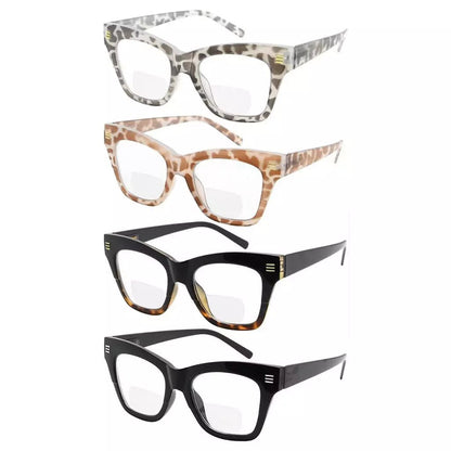 4 Pack Modern Bifocal Reading Glasses Thick Frame Readers BR2111eyekeeper.com