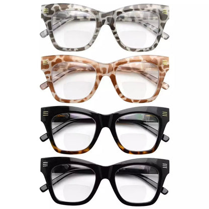 4 Pack Modern Bifocal Reading Glasses Thick Frame Readers BR2111eyekeeper.com