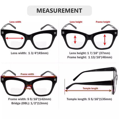 4 Pack Modern Bifocal Reading Glasses Thick Frame Readers BR2111eyekeeper.com