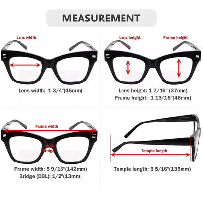 4 Pack Modern Bifocal Reading Glasses Thick Frame Readers BR2111eyekeeper.com
