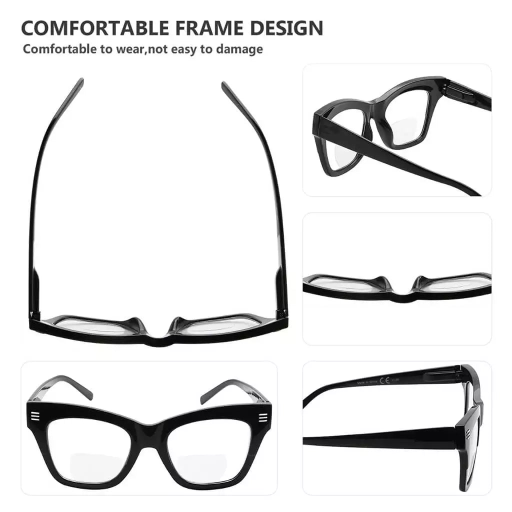 4 Pack Modern Bifocal Reading Glasses Thick Frame Readers BR2111eyekeeper.com
