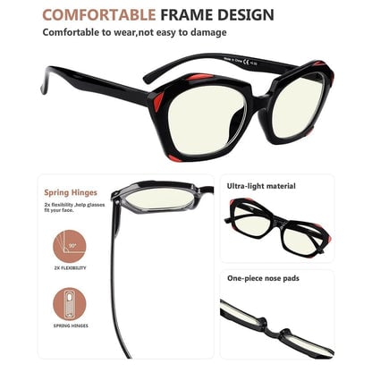 4 Pack Polygon Blue Light Filter Reading Glasses UV2129eyekeeper.com