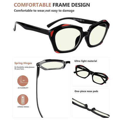 4 Pack Polygon Blue Light Filter Reading Glasses UV2129eyekeeper.com
