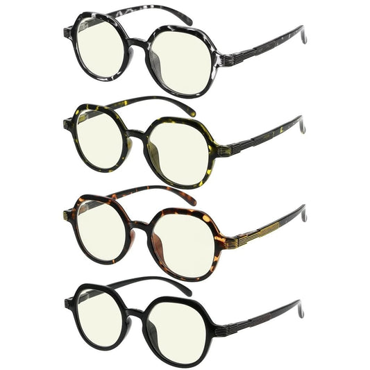 4 Pack Retro Blue Light Filter Reading Glasses UV2008eyekeeper.com