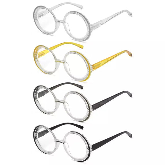 4 Pack Round Reading Glasses Stylish Readers R2005Neyekeeper.com