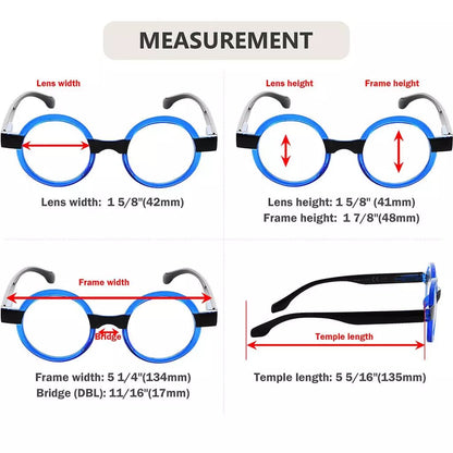 4 Pack Round Retro Design Reading Glasses Small Fun Readers R2007Ceyekeeper.com
