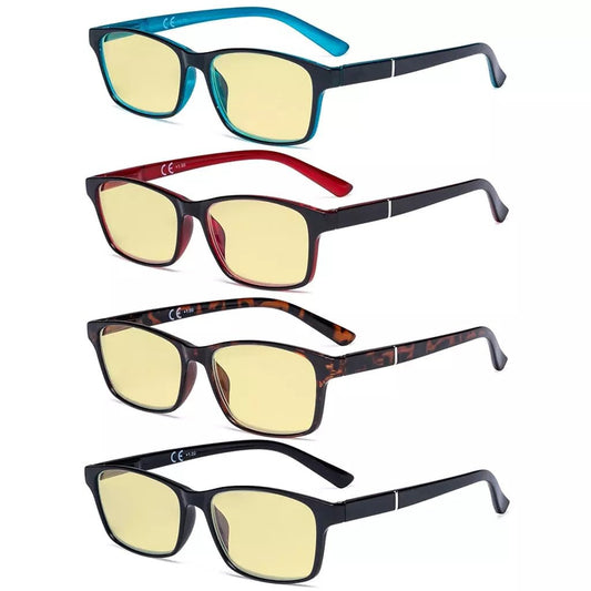 4 Pack Stylish Blue Light Blocking Reading Glasses TME19042eyekeeper.com