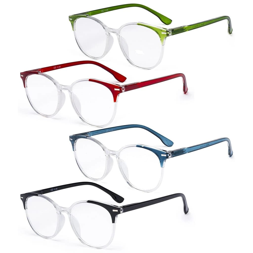 4 Pack Stylish Design Round Ladies Reading Glasses R9002Ceyekeeper.com