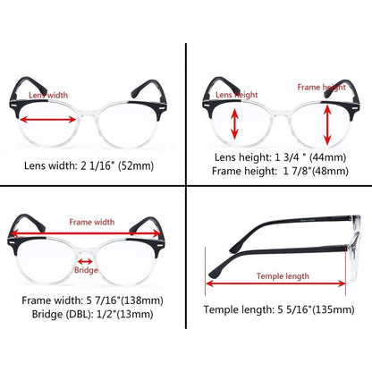 4 Pack Stylish Design Round Ladies Reading Glasses R9002Ceyekeeper.com