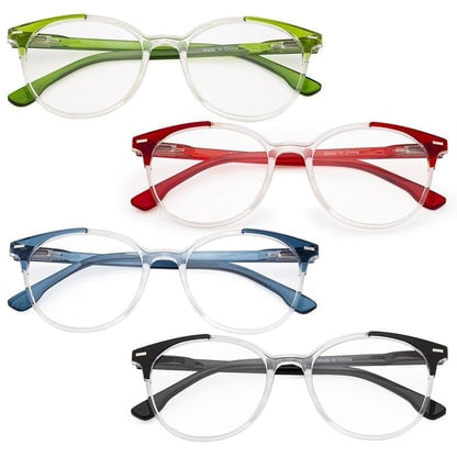 4 Pack Stylish Design Round Ladies Reading Glasses R9002Ceyekeeper.com
