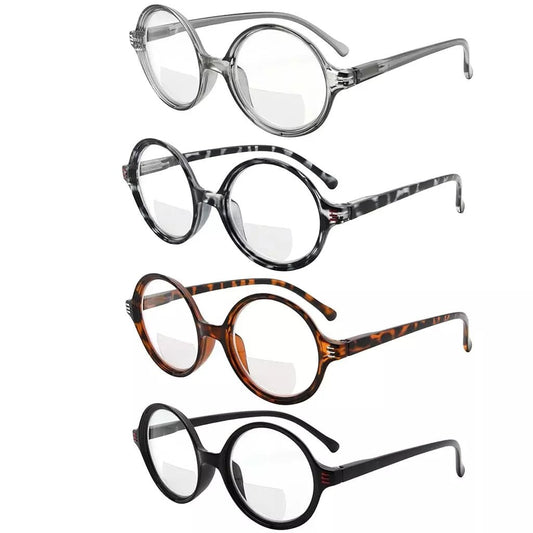4 Pack Stylish Round Bifocal Reading Glasses BR2025eyekeeper.com