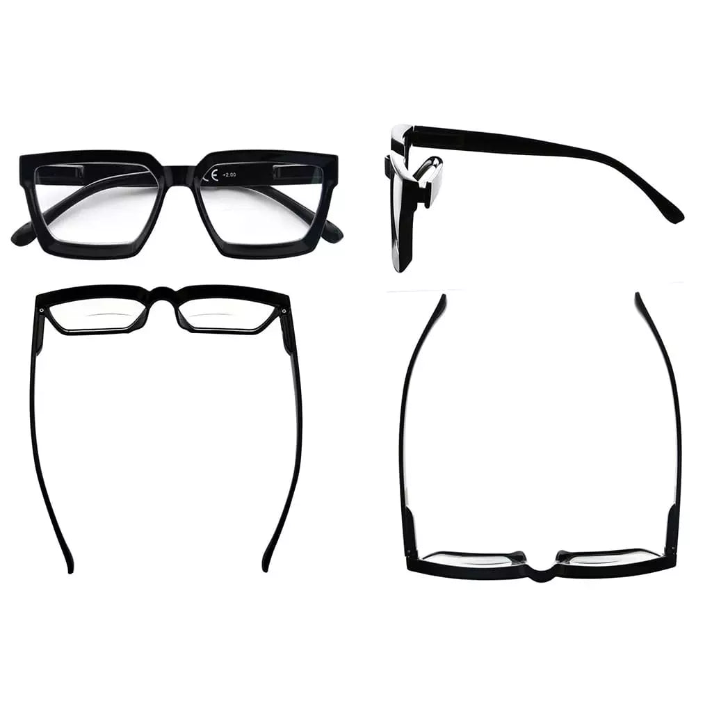 4 Pack Thicker Frame Bifocal Reading Glasses BR2003eyekeeper.com