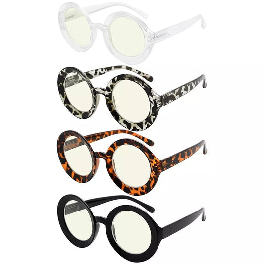 4 Pack Thicker Frame Blue Light Filter Reading Glasses UVR9109eyekeeper.com
